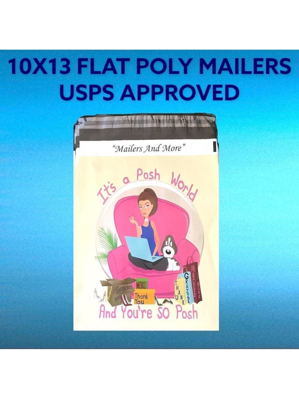 25 10X13 Poly Mailers Posh World PRICE IS FIRM - Picture 15 of 16